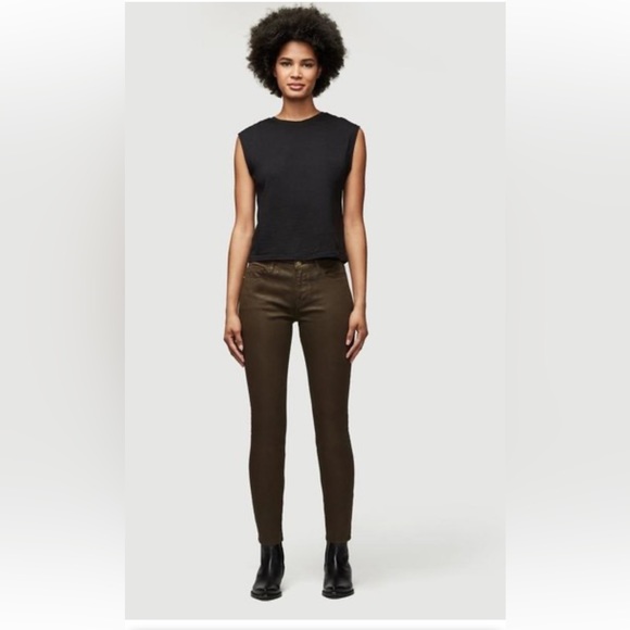 FRAME 25 Le High Skinny Coated cropped pants in EUC - Picture 1 of 13
